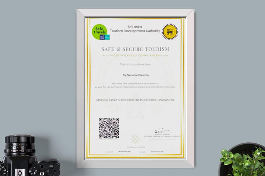 Taj Samudra - Certificate